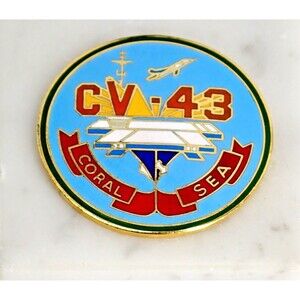 USS Coral Sea CV-43 US Navy Challenge Coin Mounted on Marble Official Military